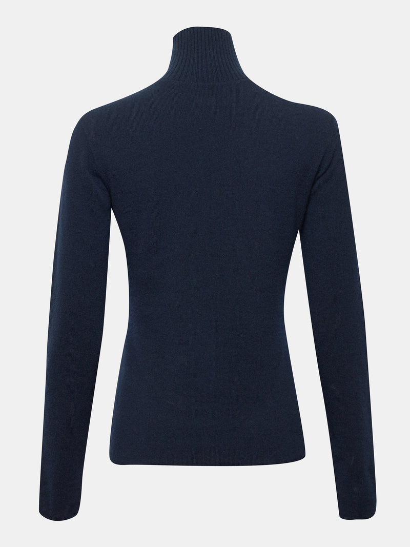 Navy Cashmere Roll Neck Jumper, WHISTLES