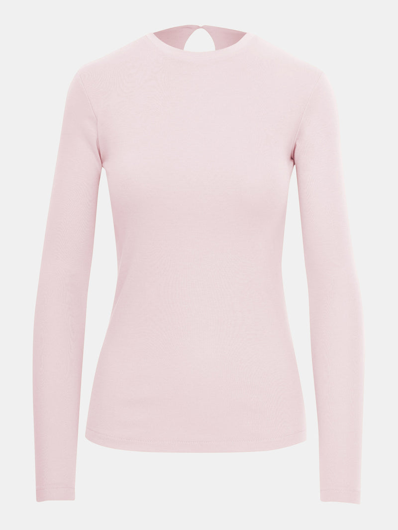 Built in bra luxury long sleeve t shirt top pink Petal