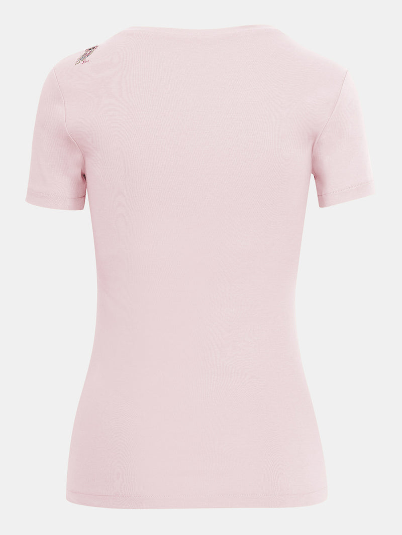Built in bra luxury top t shirt top pink Petal