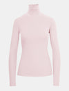 Built in bra luxury top t shirt turtleneck top pink Petal