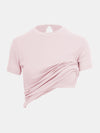 Built in bra luxury top t shirt pink Petal
